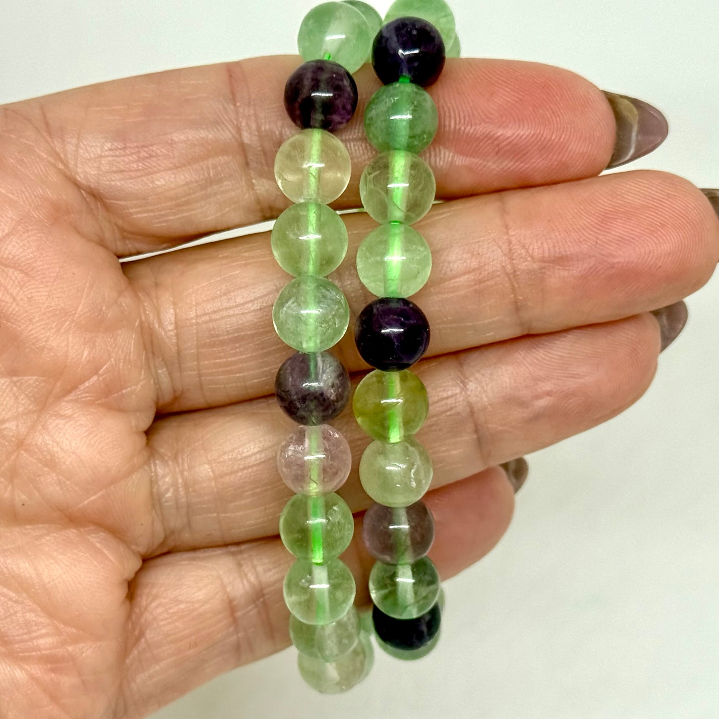 Rainbow Fluorite Bracelet 8mm beads - Mental clarity focus crystal bracelet Australia