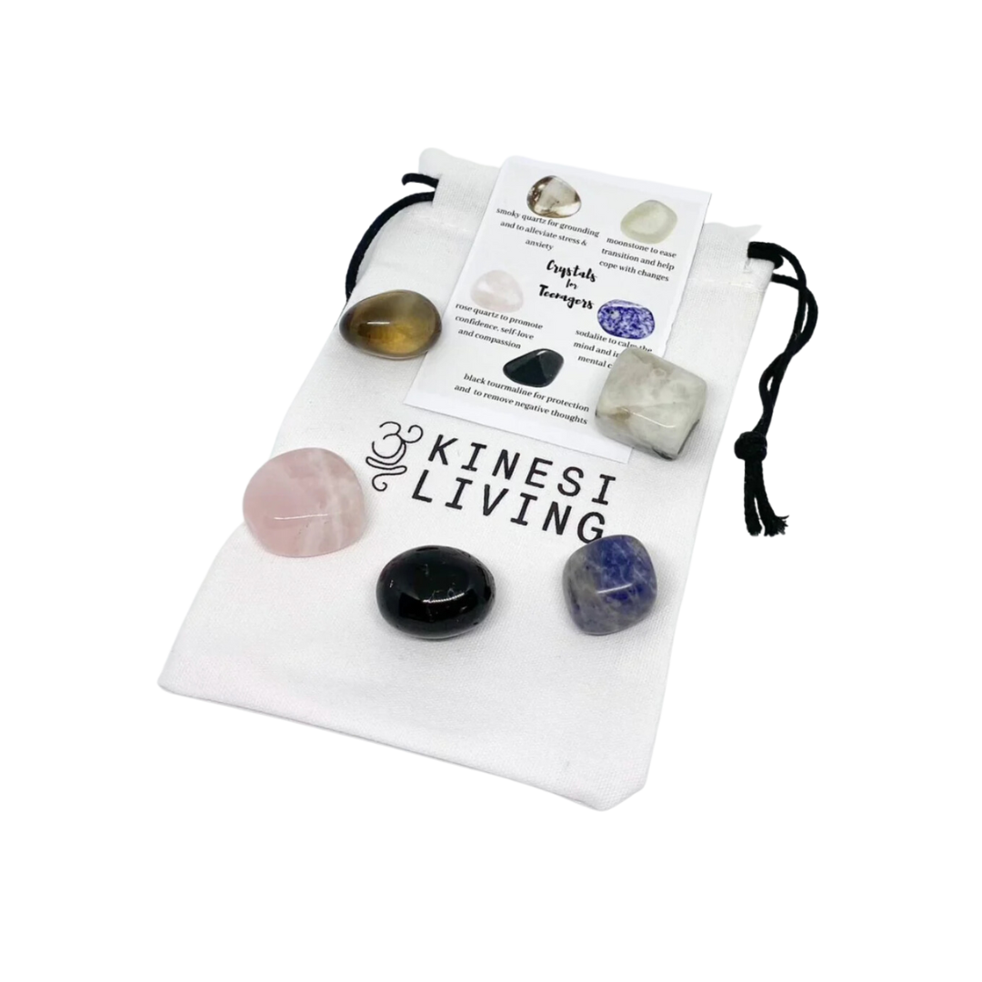 Teen Crystal Kit - Teenager support Rose Quartz Black Tourmaline Moonstone Australia