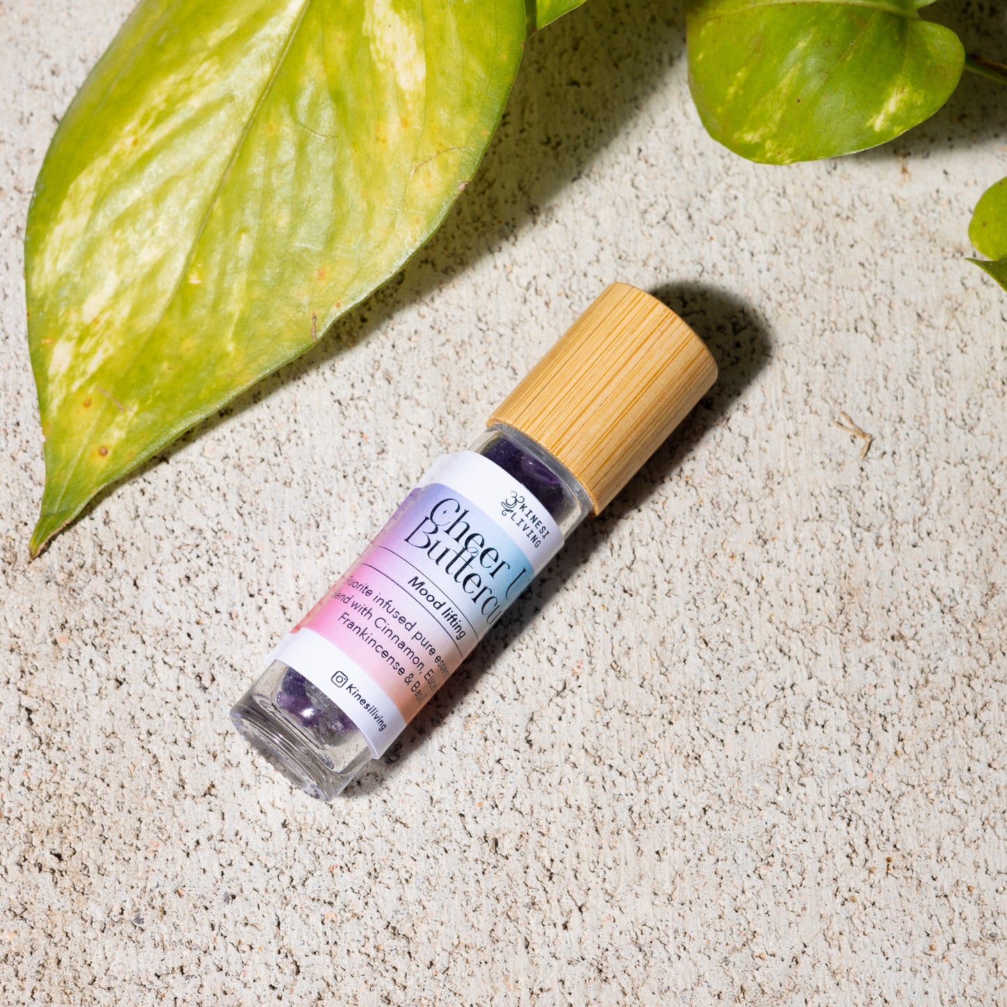 Cheer Up Buttercup essential oil roller 10ml Fluorite infused - natural mood support emotional wellness Australia uplifting aromatherapy