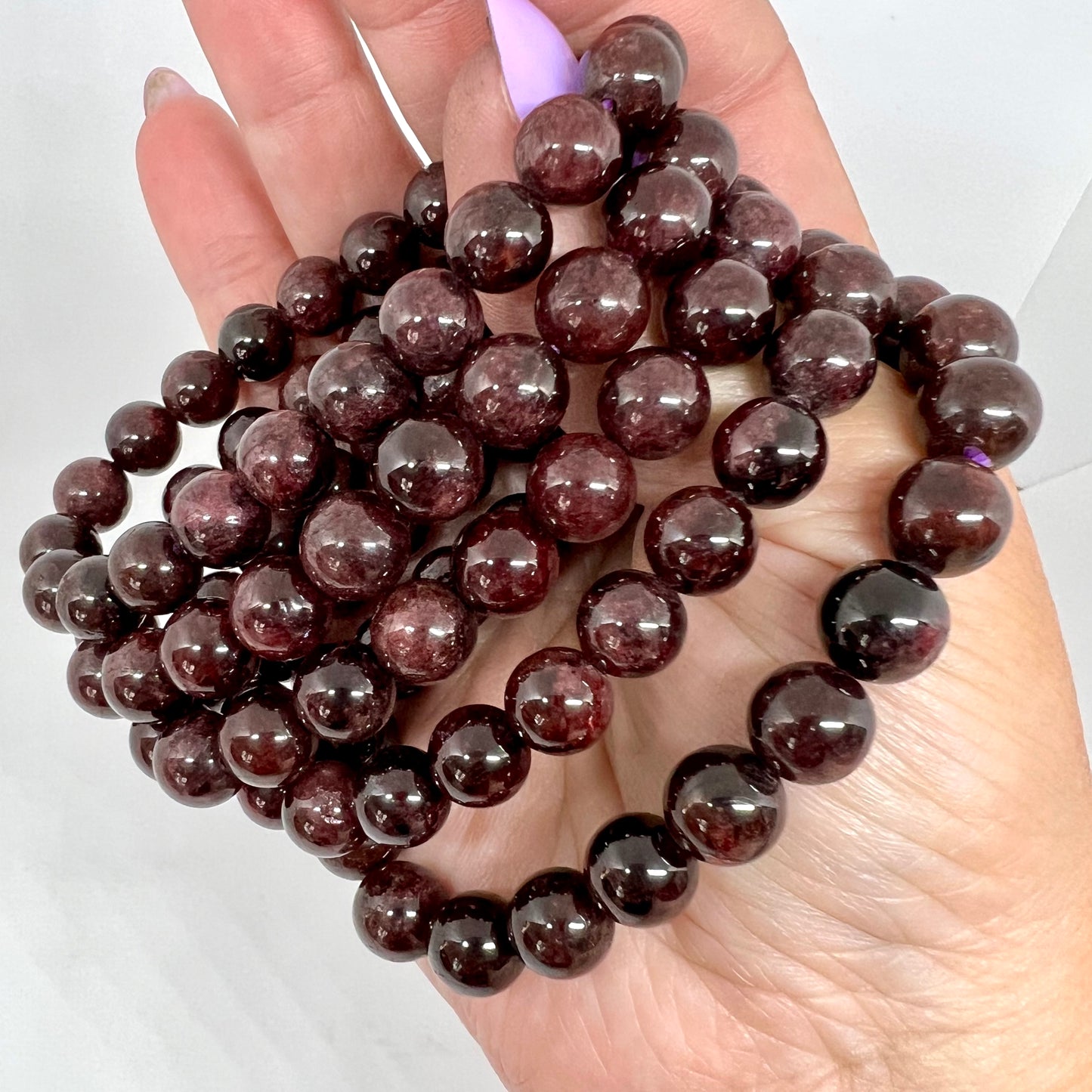 Garnet Bracelet 8mm beads - Passionate energy vitality crystal bracelet Australia
