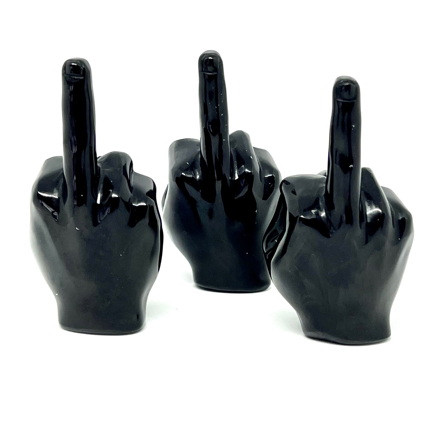 Obsidian Crystal Middle Finger
