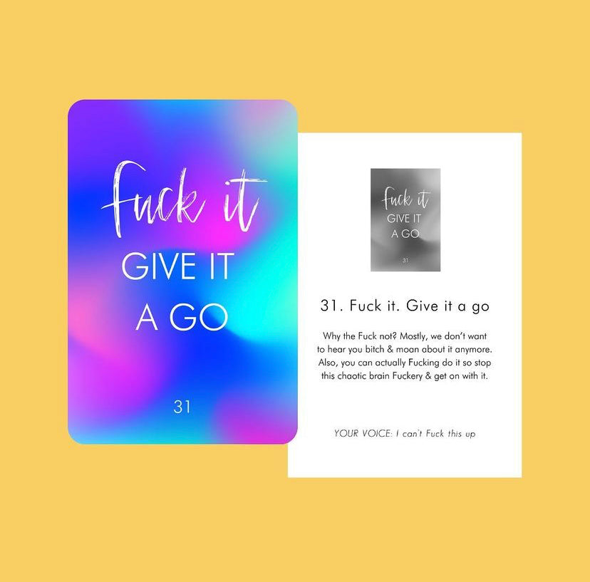 Fuck it give it a go motivated oracle card