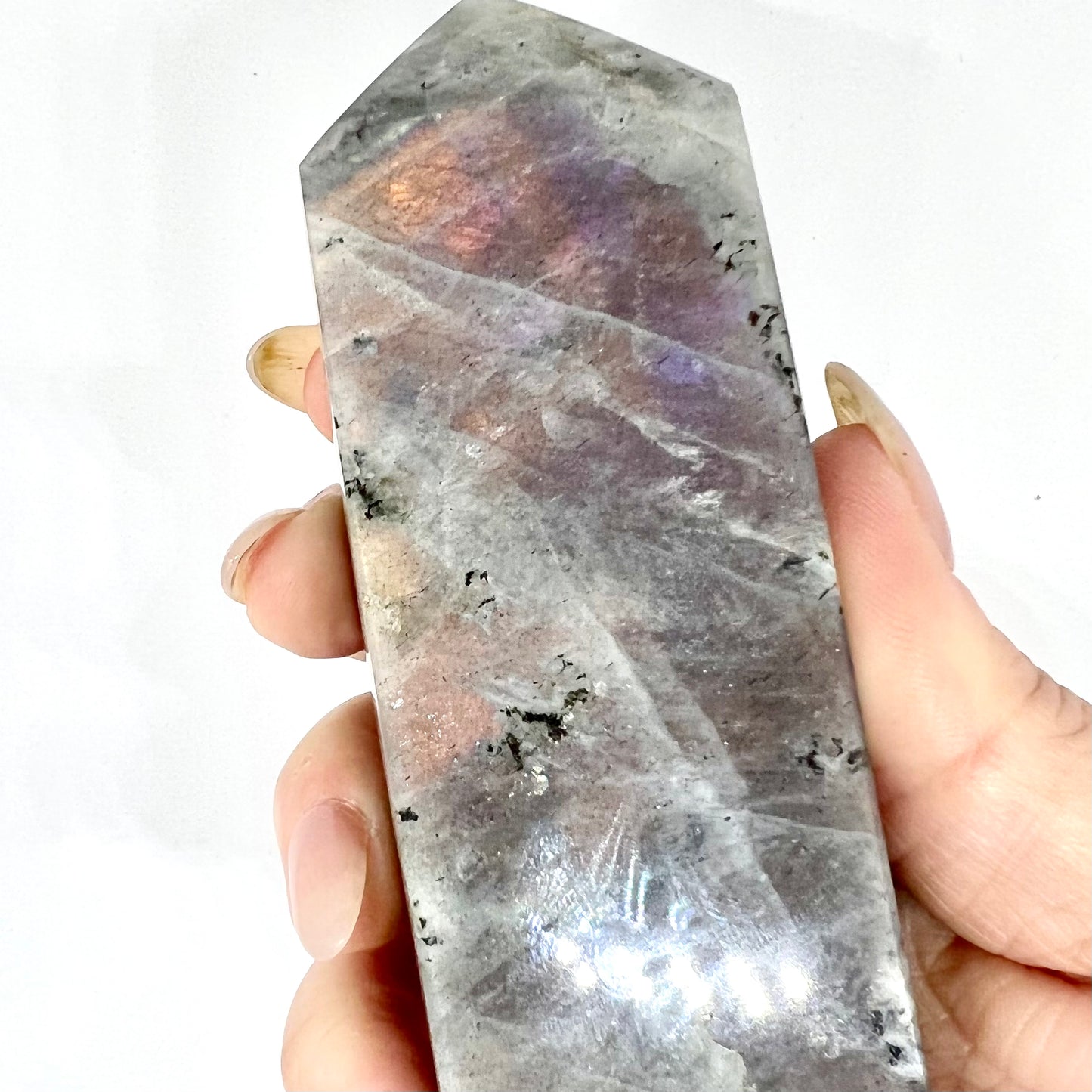 Labradorite Crystal Tower Point Obelisk Light Colour