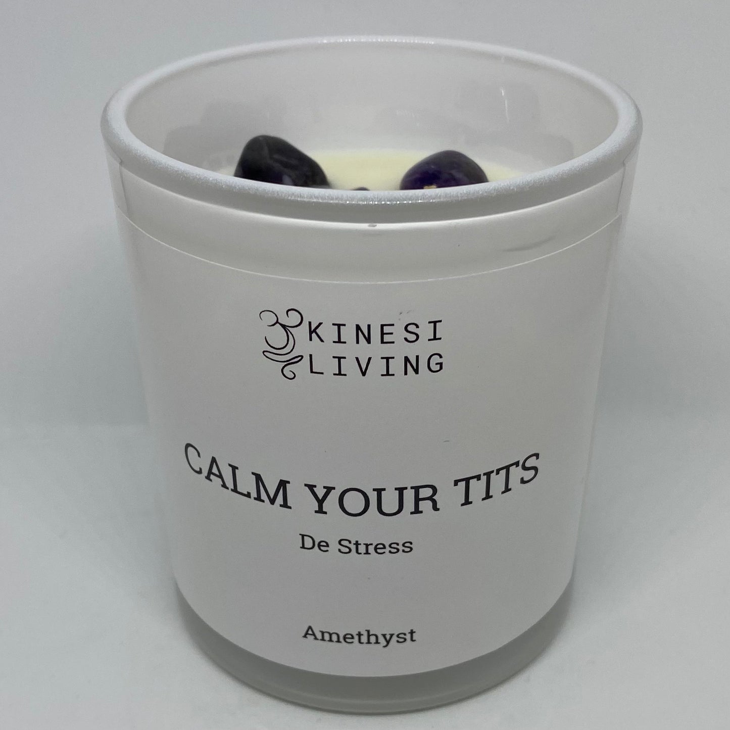 Calm Your Tits Amethyst candle - Natural anxiety relief crystal candle Australia