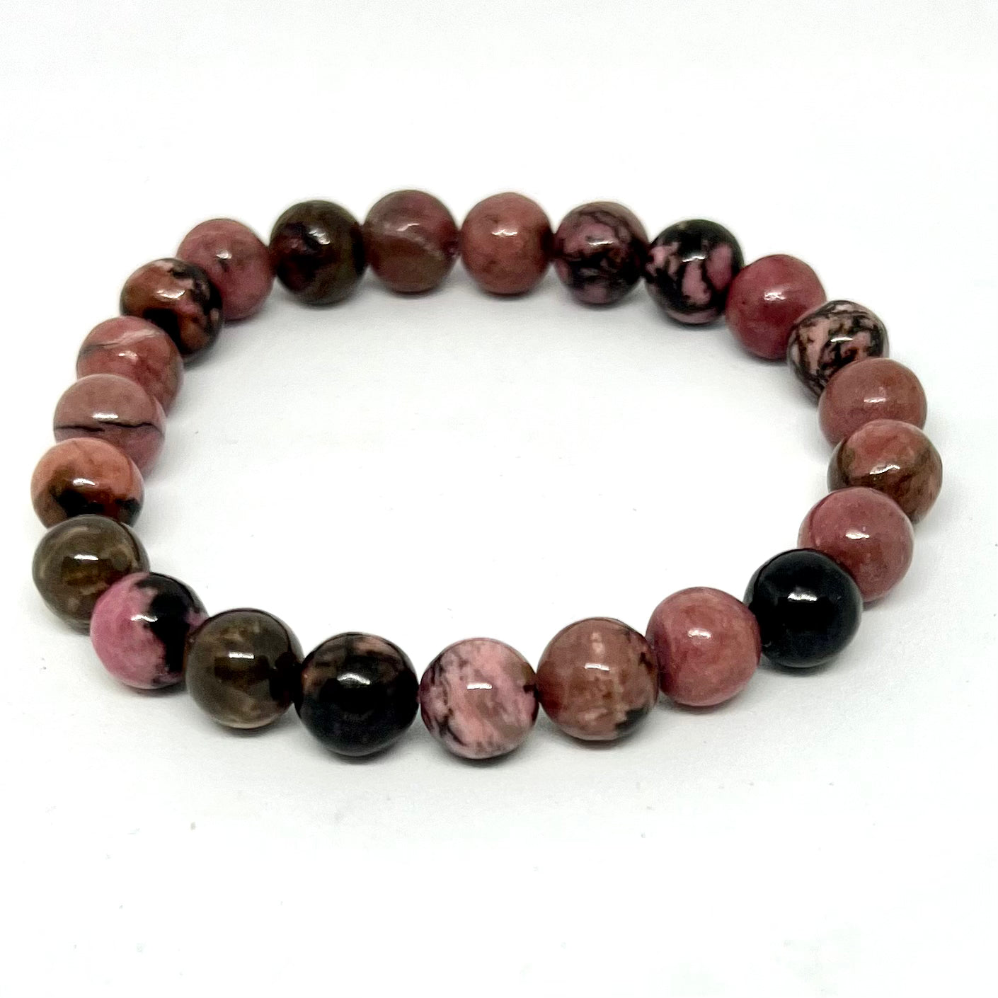 Rhodonite Bracelet 8mm beads - Emotional healing rescue crystal bracelet Australia