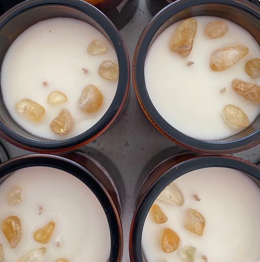 What are crystal-infused candles?