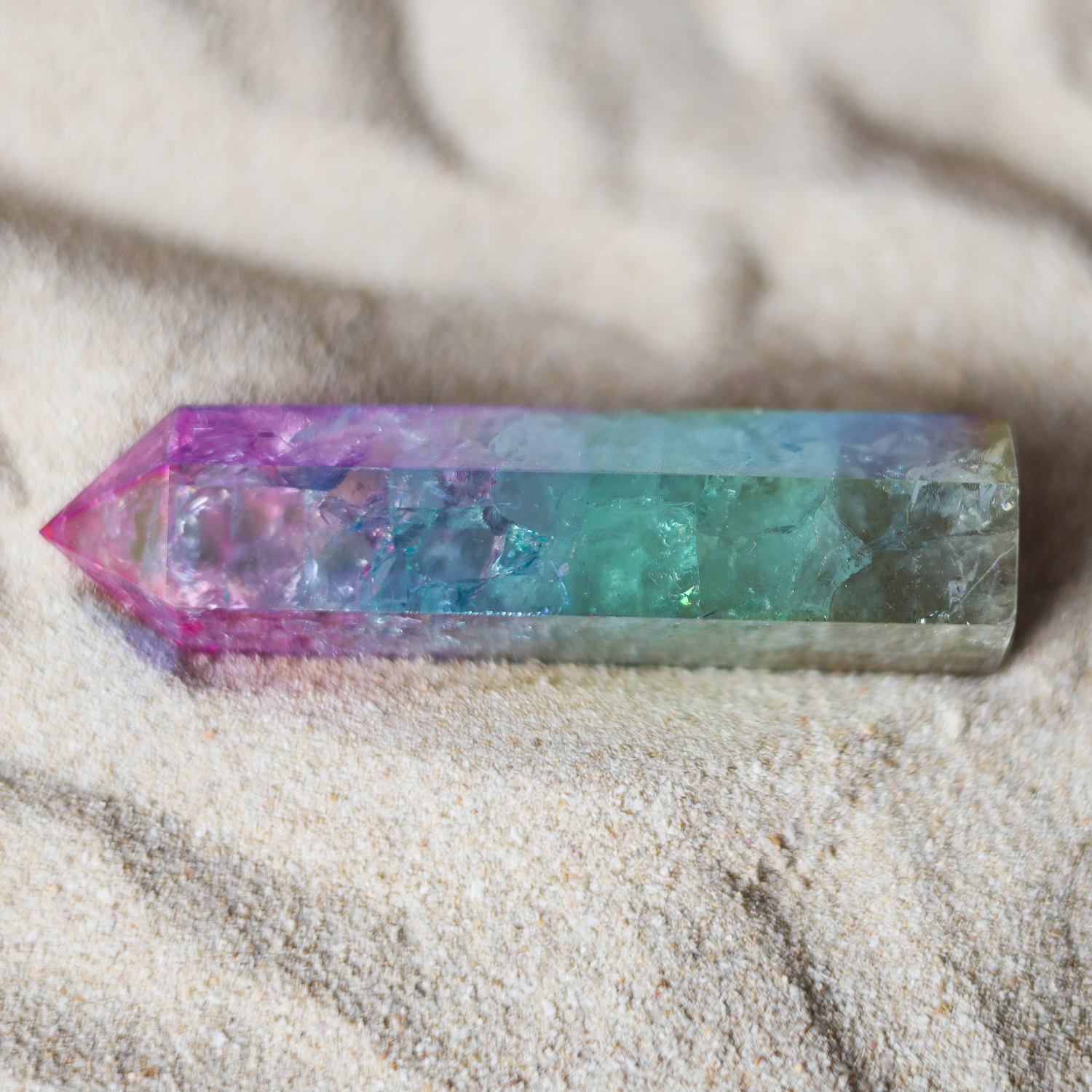 Multi-Coloured Point Tower Crystal
