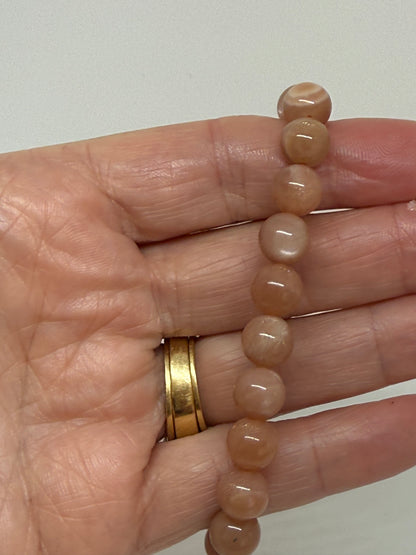 Sunstone Bracelet 8mm beads - Joy confidence vitality crystal bracelet Australia
