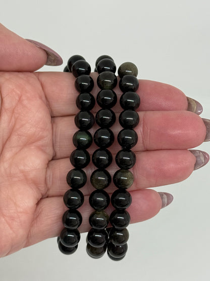 Golden Obsidian Crystal Bracelet - Protection & Confidence