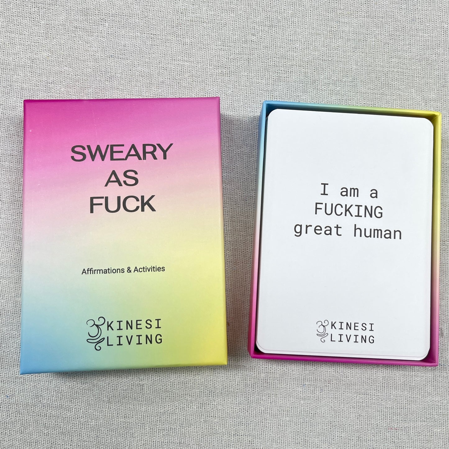 Sweary as F*ck Affirmations Activities deck Adelaide Australia sassy wellness cards no fluff empowerment