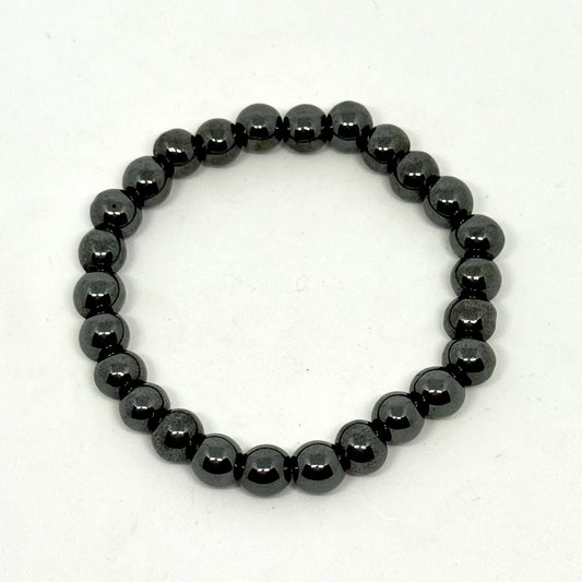 Magnetic Hematite Bracelet 8mm beads - Circulation grounding crystal bracelet Australia
