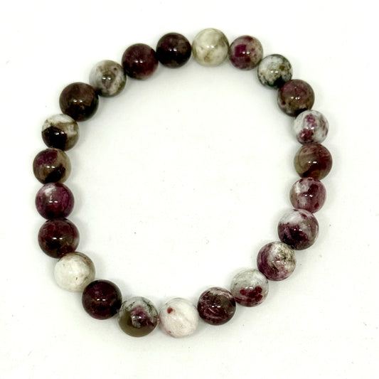 Pink Tourmaline Bracelet 8mm beads - Heart healing self love crystal bracelet Australia