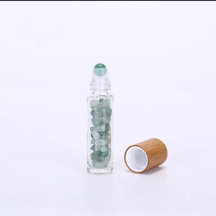 10ml crystal roller bottles for essential oils – green aventurine – Kinesi Living DIY wellness