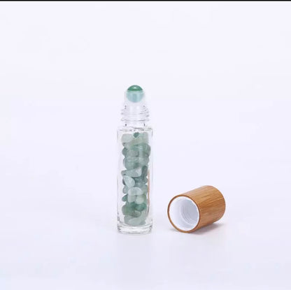 10ml crystal roller bottles for essential oils – green aventurine – Kinesi Living DIY wellness