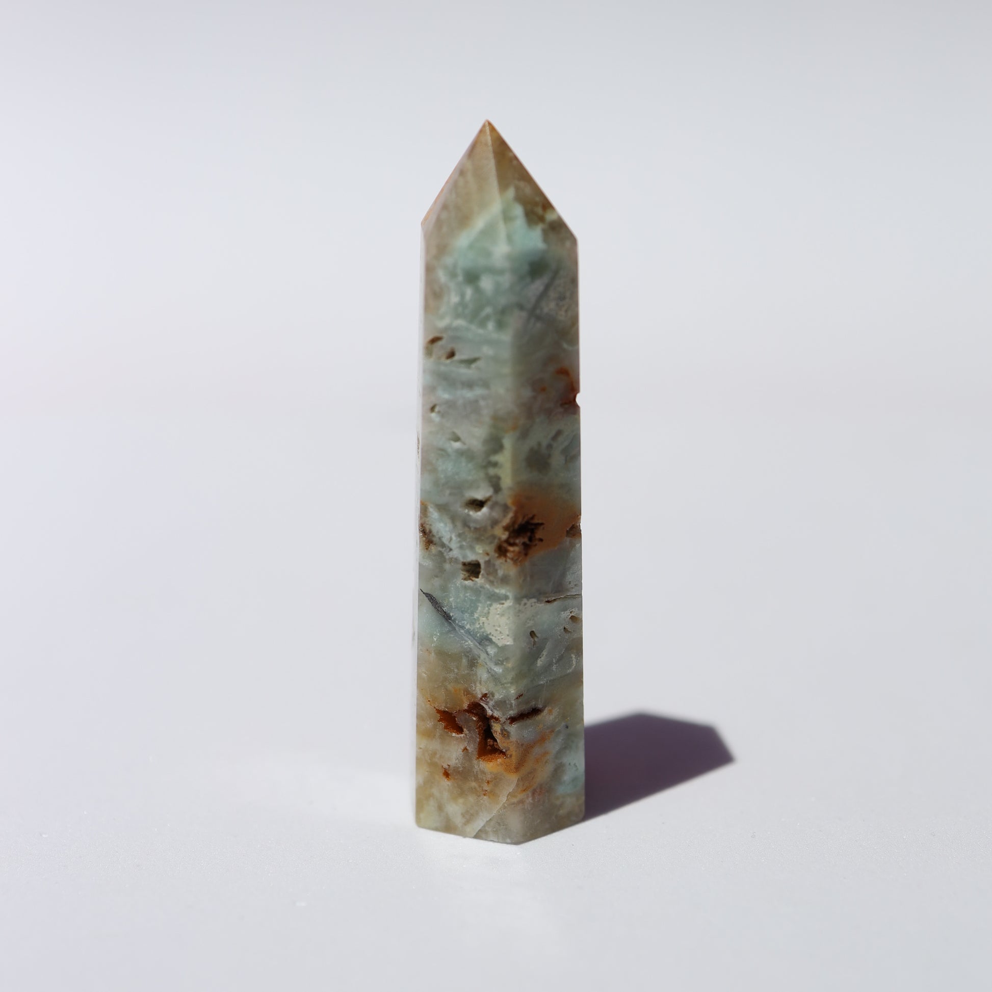 Blue Carribean Calcite Point Tower gemstone