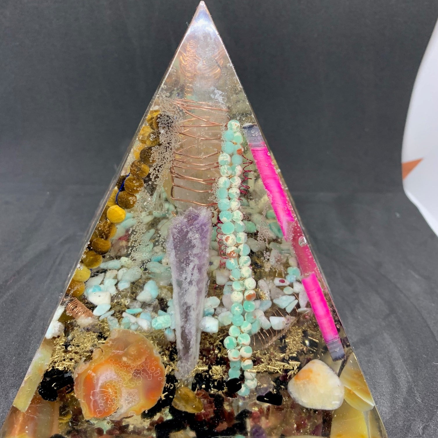 12cm Orgone Love Pyramid Healing Crystal