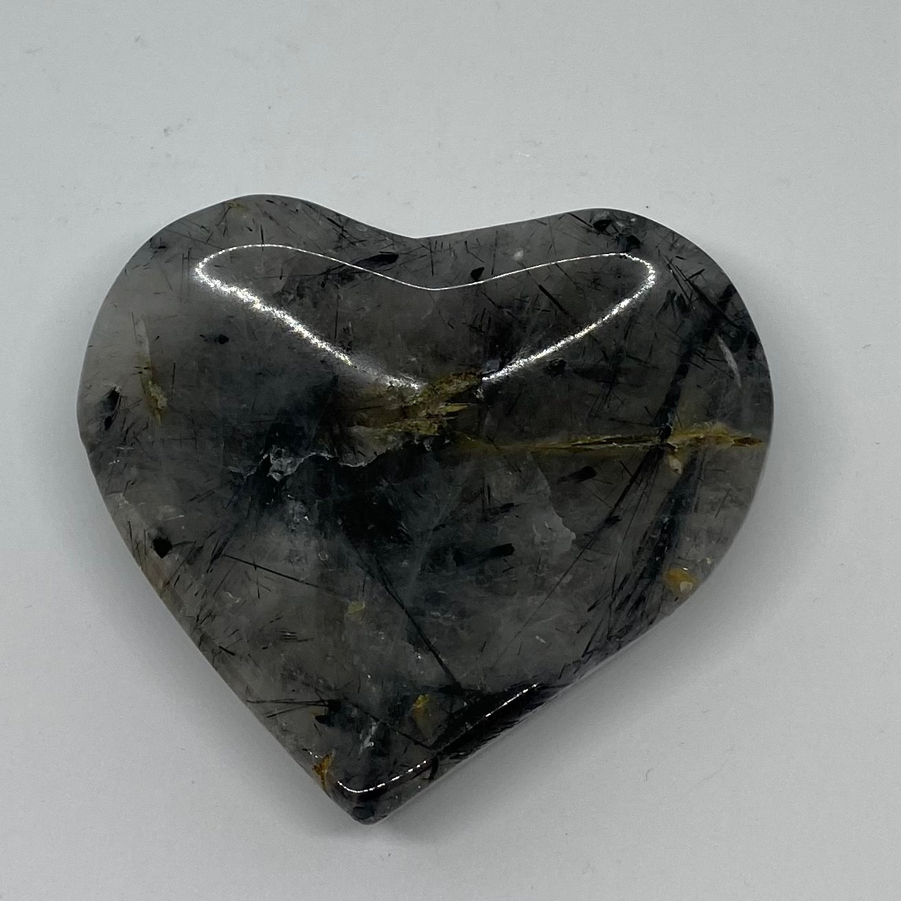 Tourmaline Quartz Heart-shaped Healing Crystal
