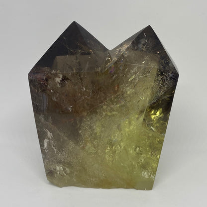 Large Smokey & Citrine Double Point Tower