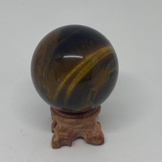 Large Tigers Eye healing crystal sphere