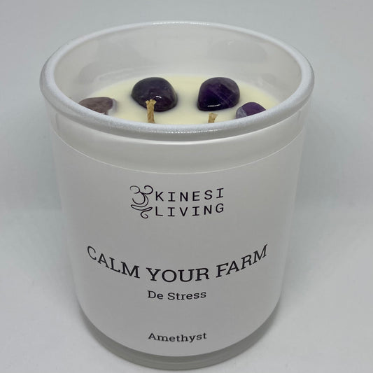 Calm your Farm Amethyst Crystal Infused Candles