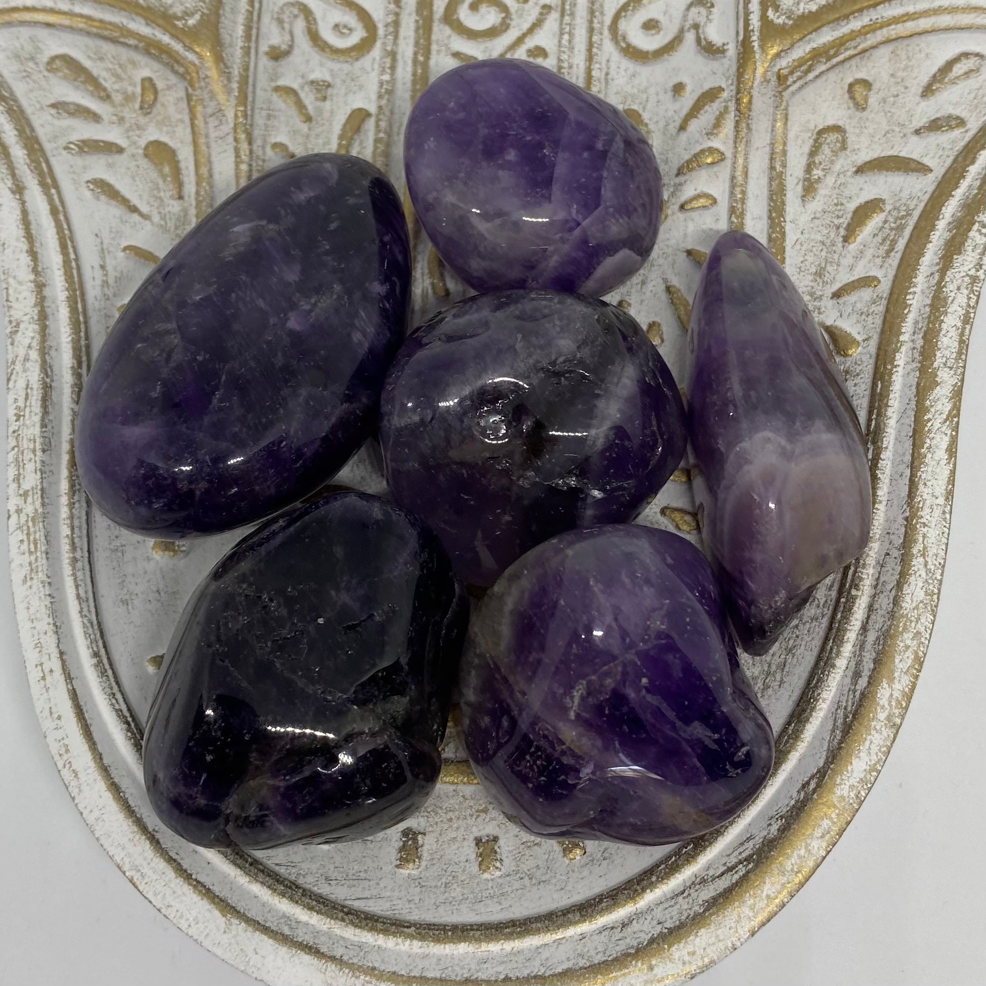 Amethyst glassy healing crystal and tumble XL gemstone
