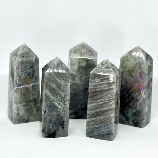 Labradorite Crystal Tower Point Obelisk Light Colour