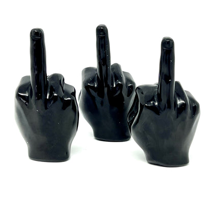 Obsidian Crystal Middle Finger