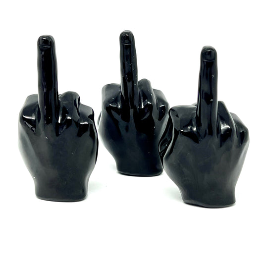 Obsidian Crystal Middle Finger