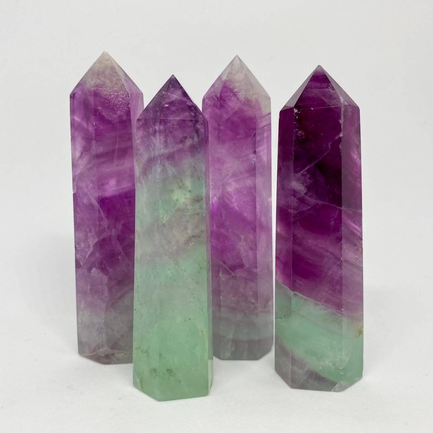 Coloured Fluorite Crystal Tower Point