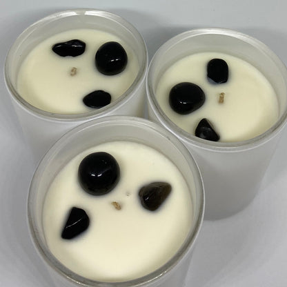 Off You Fuck Black Obsidian Crystal infused Candles