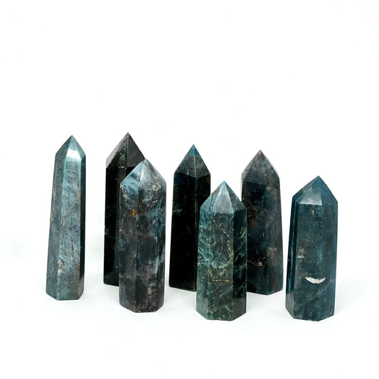 Blue Apatite Crystal Tower Point