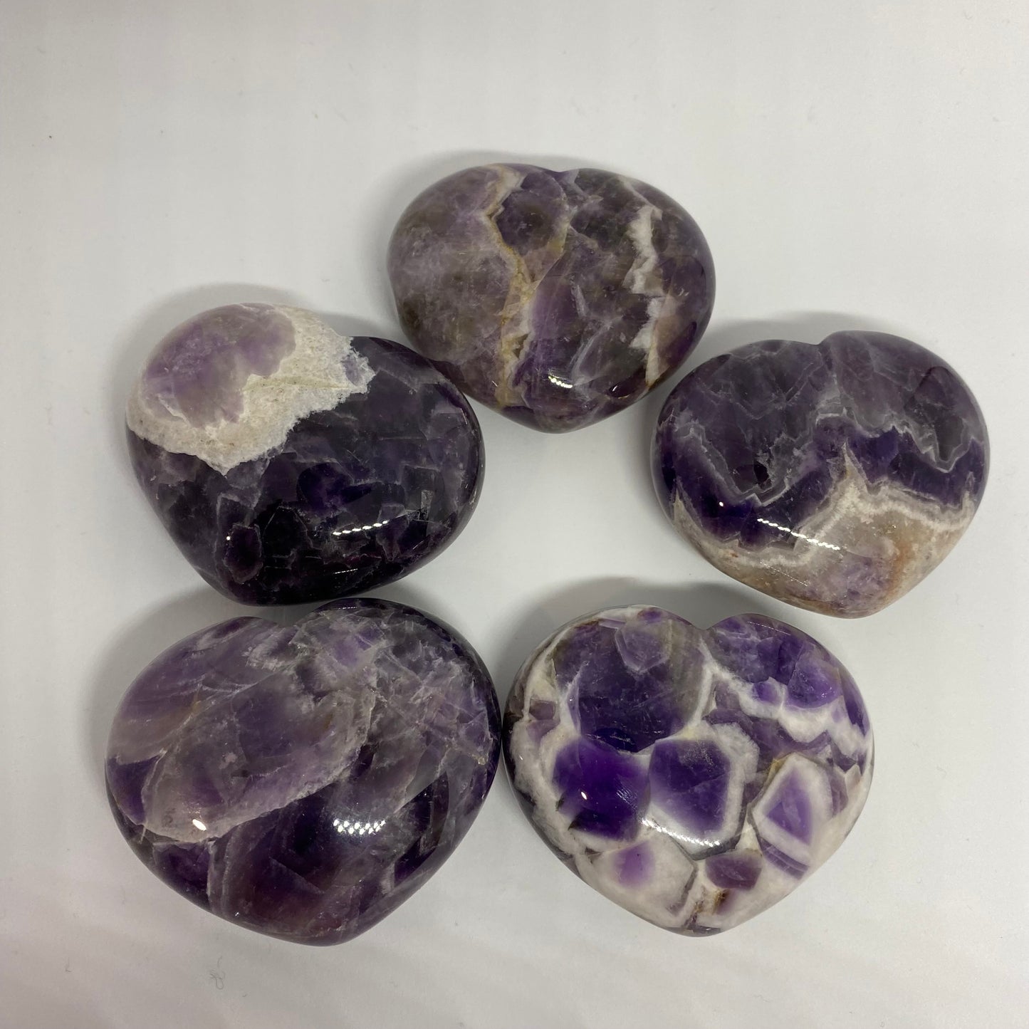 Amethyst heart-shaped healing crystal & gemstone collections